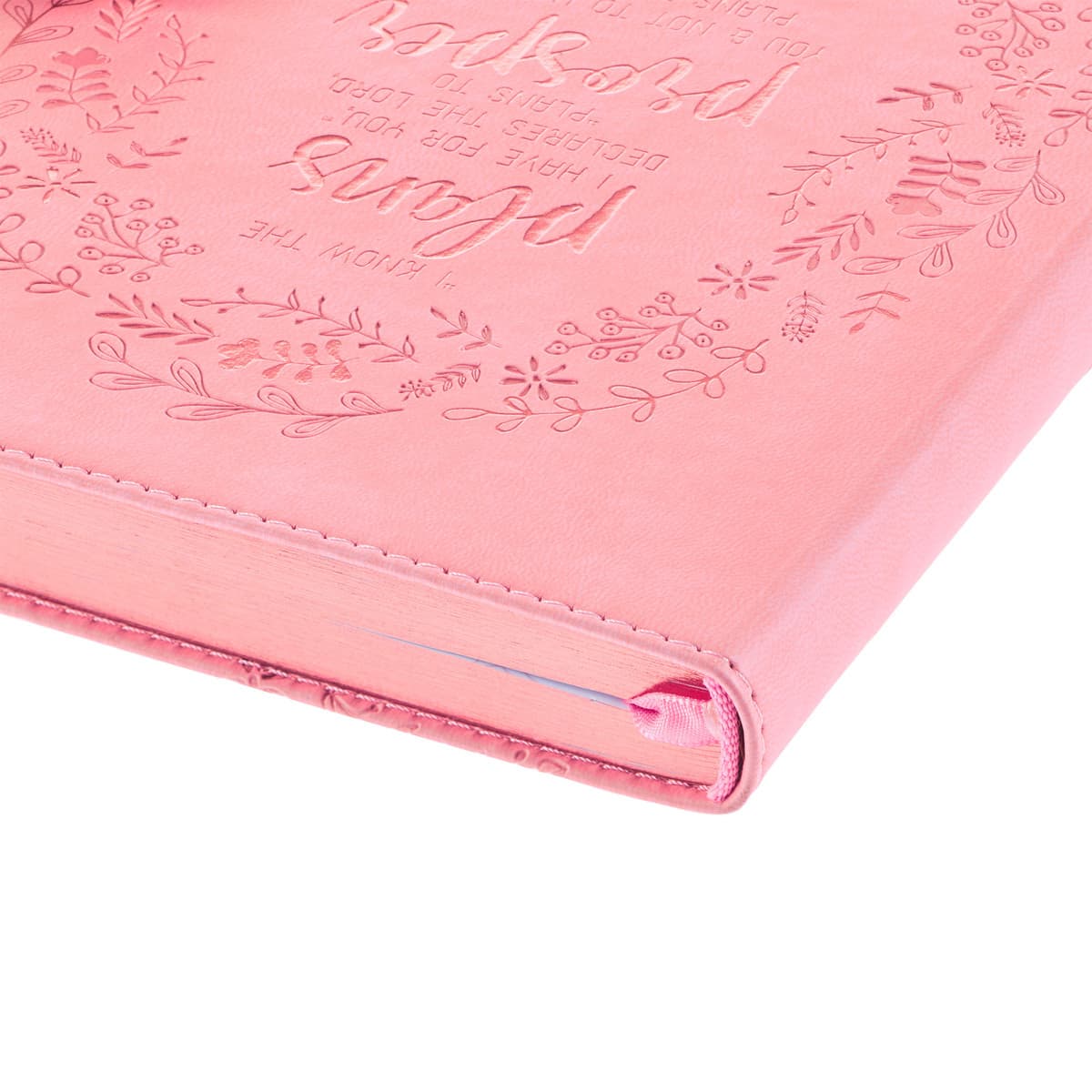 I Know the Plans - Jeremiah 29:11 Pink Slimline Faux Leather Journal, picture 6