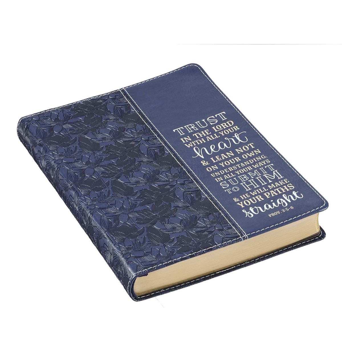 Trust in the Lord - Proverbs 3:5-5 Navy Faux Leather Classic Journal, picture 4