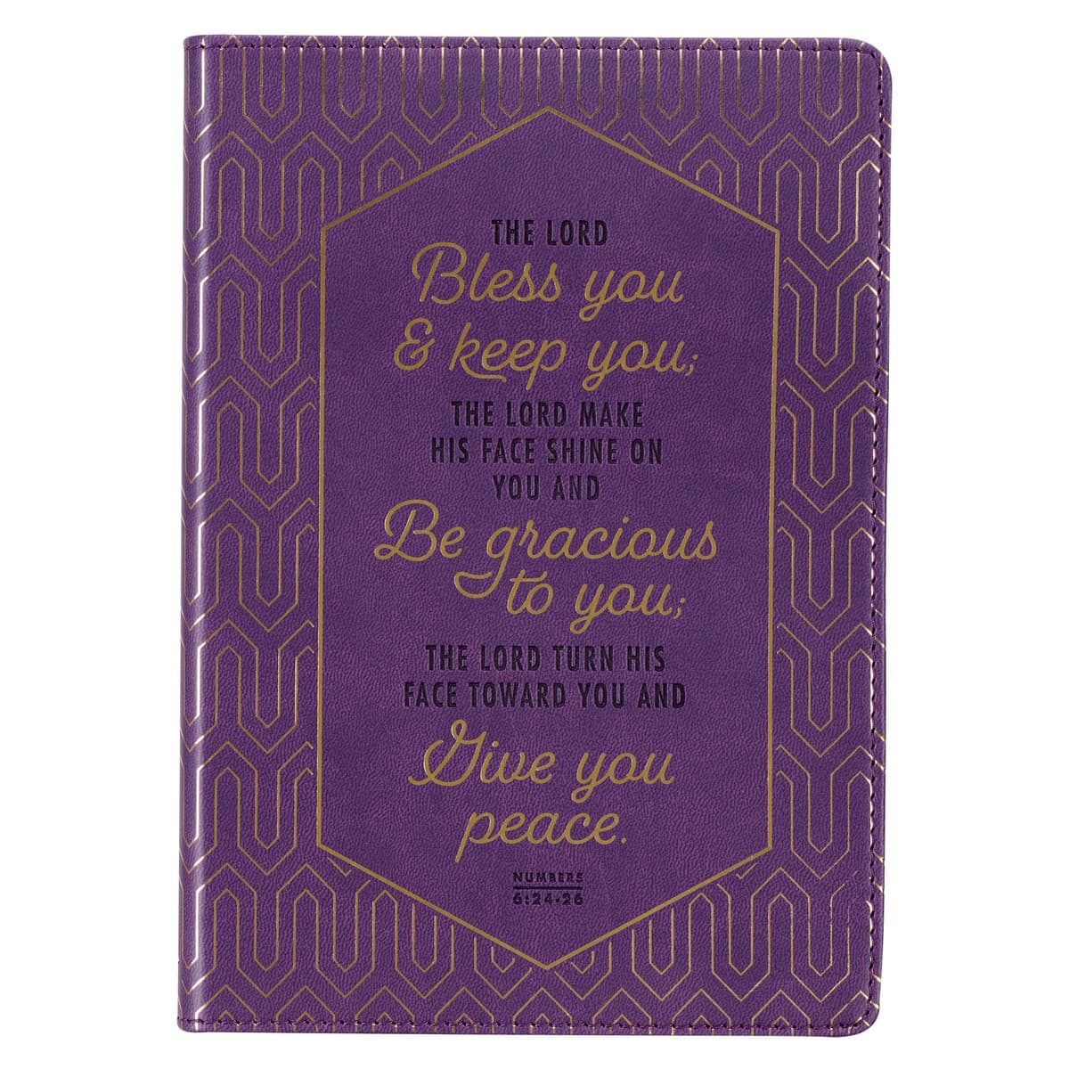 Bless You and Keep You - Numbers 6:24-26 Purple Faux Leather Journal