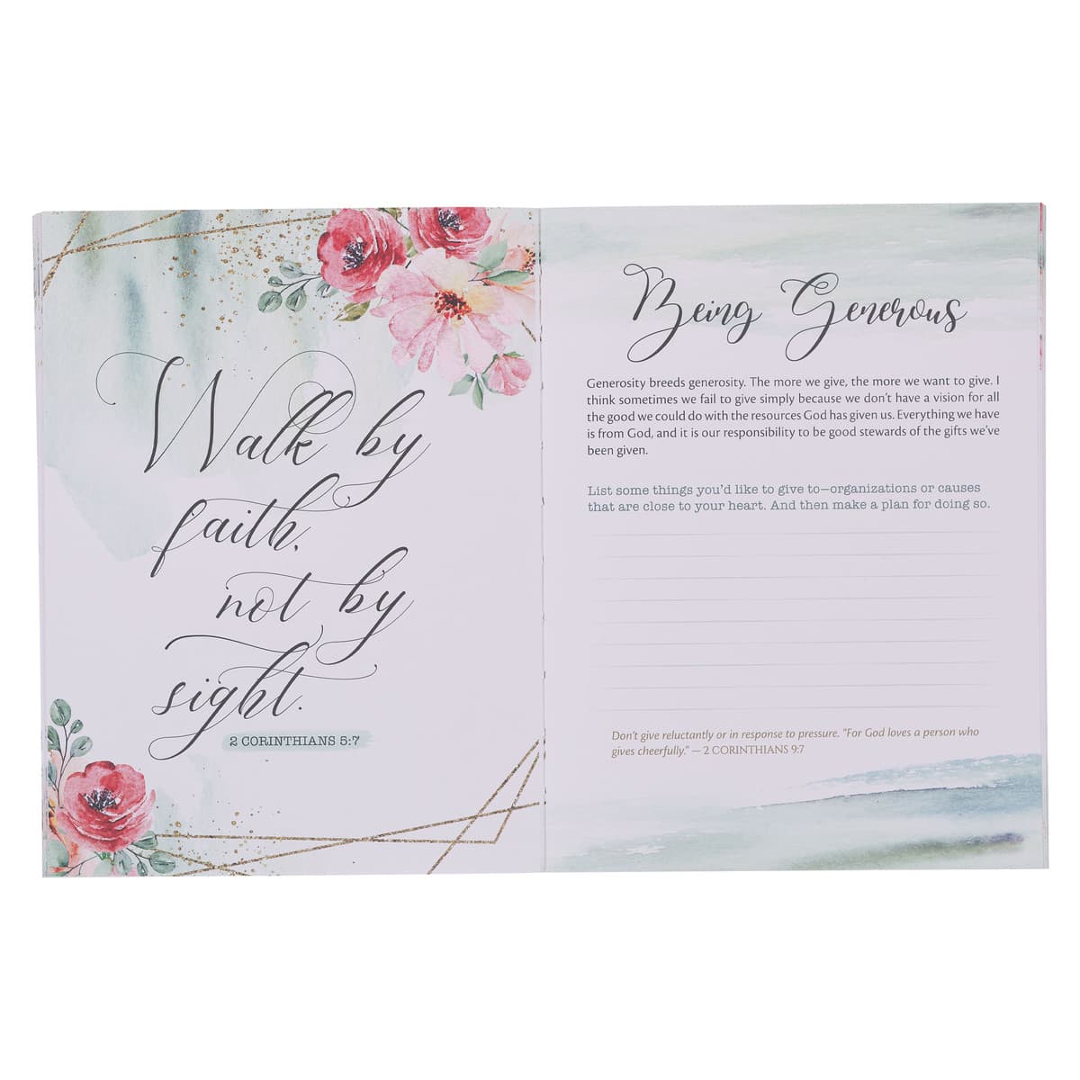 She is Blessed Navy Floral Guided Journal, picture 4