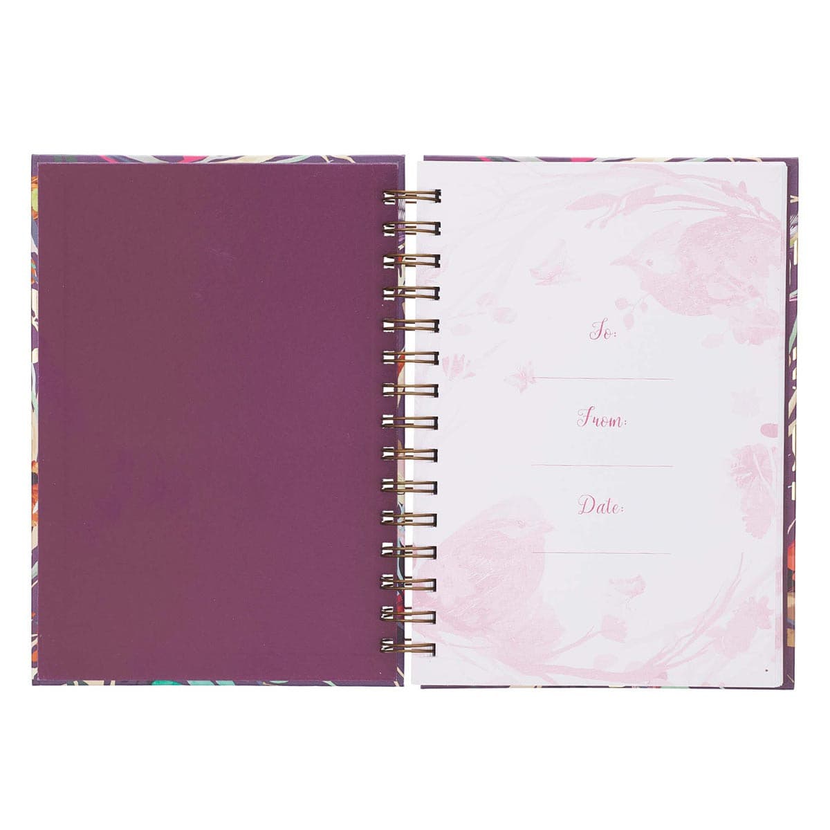 Blessed Is She Large Wirebound Journal in Eggplant, picture 3