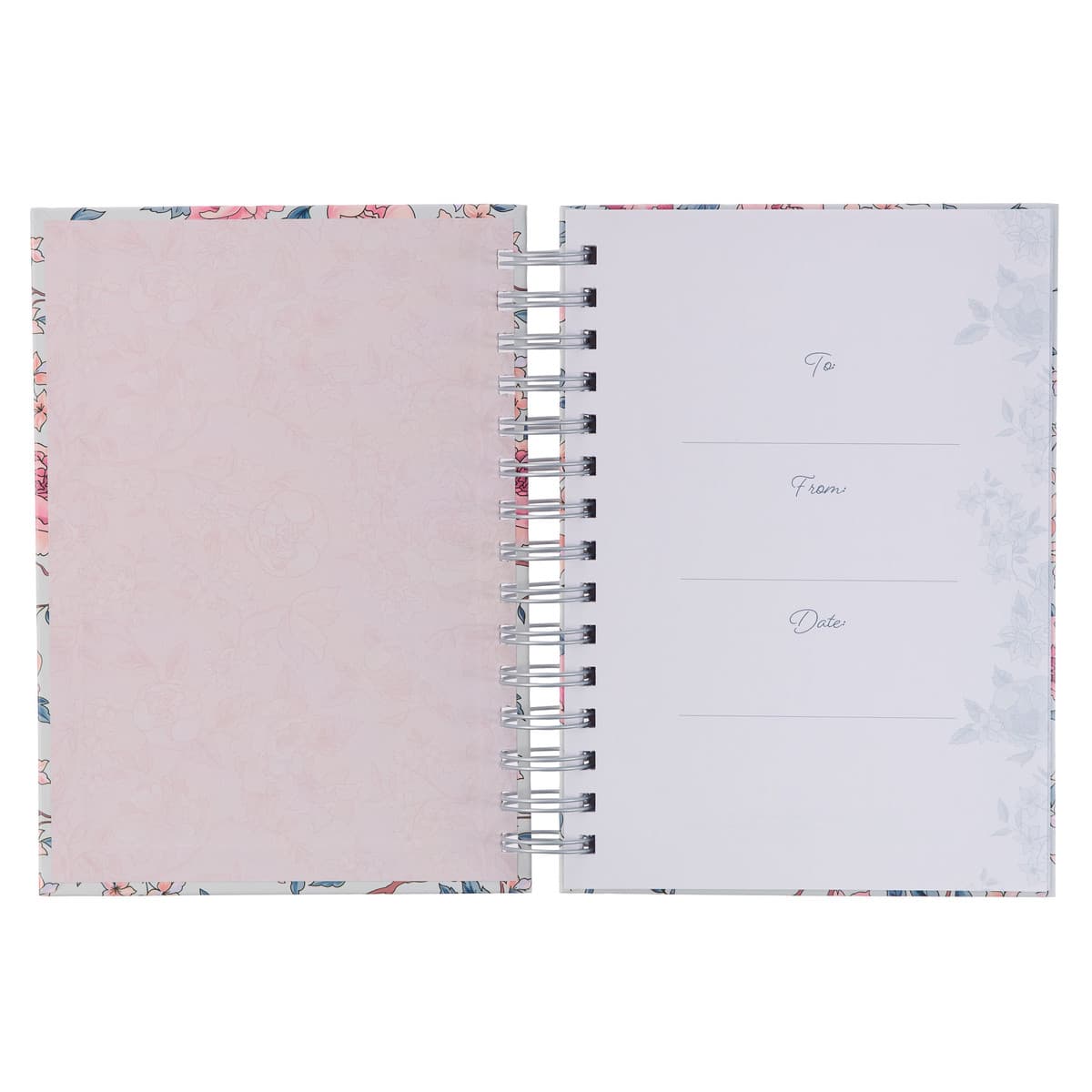 More Precious Than Rubies - Proverbs 5:13 Pink Floral Wirebound Journal, picture 3