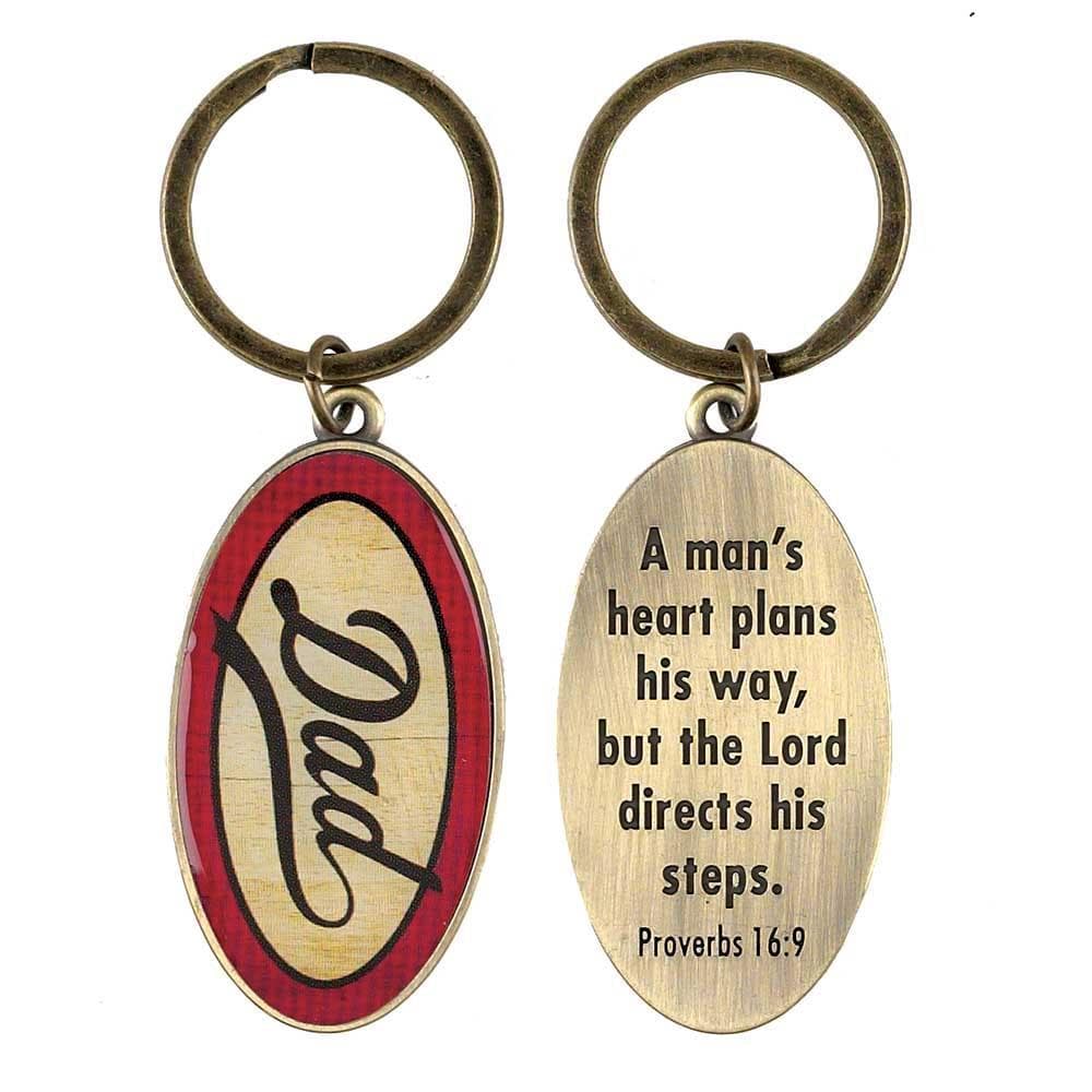 A MAN'S HEART PROV.16:9 METAL KEYRING