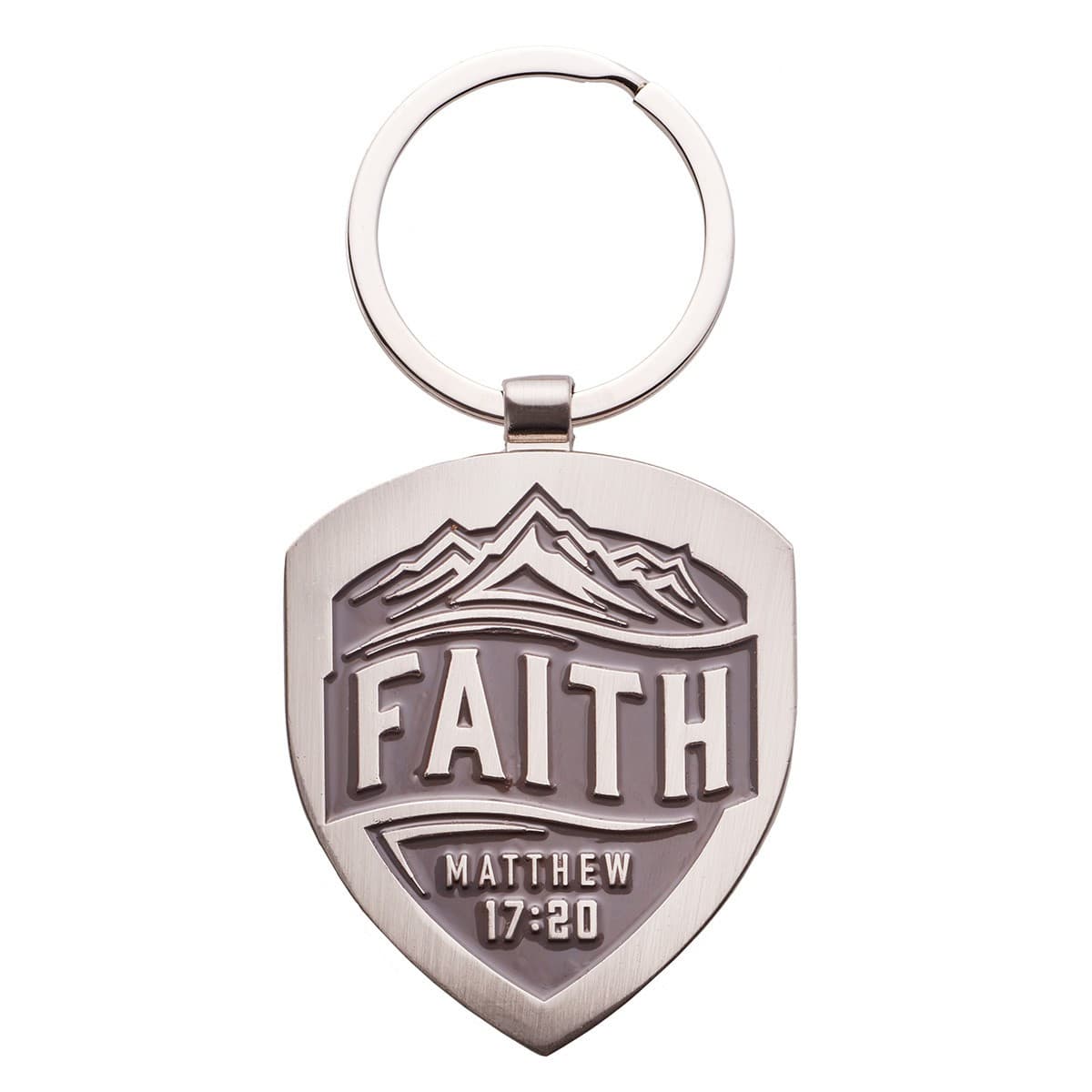 Faith - Matthew 17:20 Mountain Vista Metal Key Ring