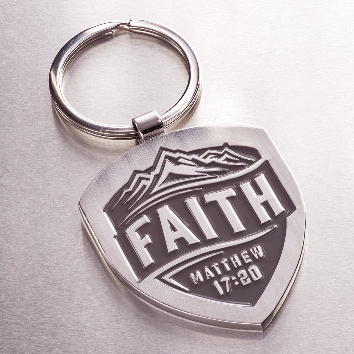 Faith - Matthew 17:20 Mountain Vista Metal Key Ring, picture 3