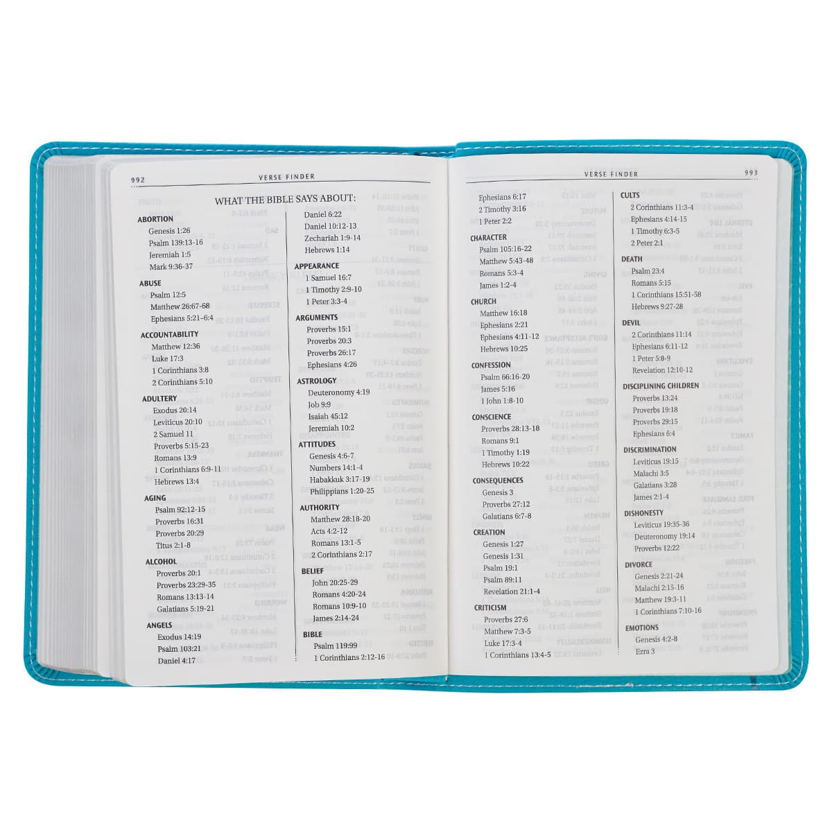 Turquoise Faux Leather Compact King James Version Bible, picture 6
