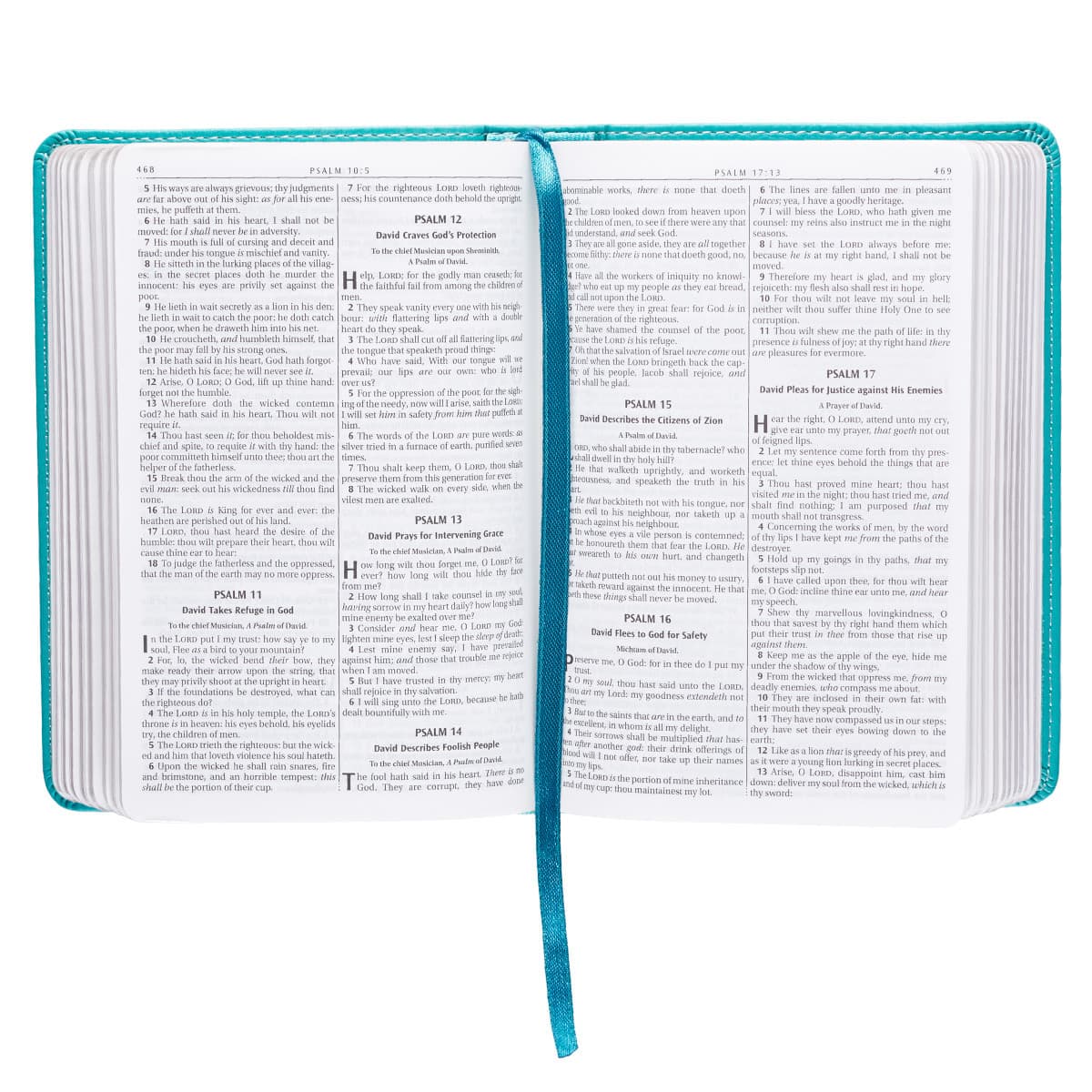 Turquoise Faux Leather Compact King James Version Bible, picture 8
