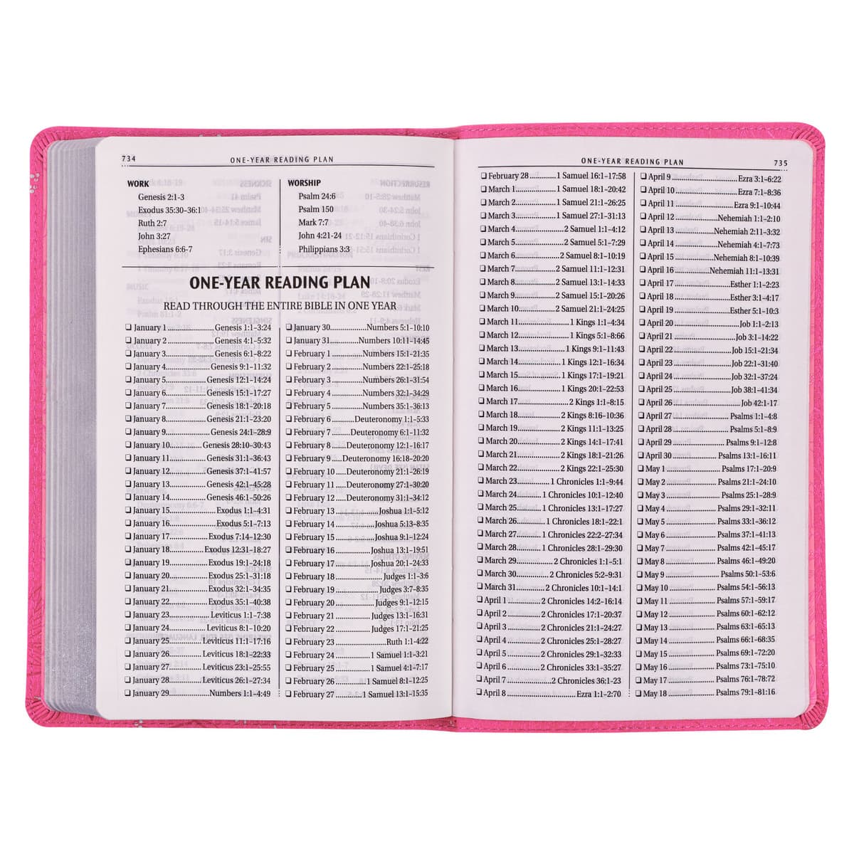 Pearlized Cherry Pink Faux Leather King James Version Gift Edition Bible, picture 5