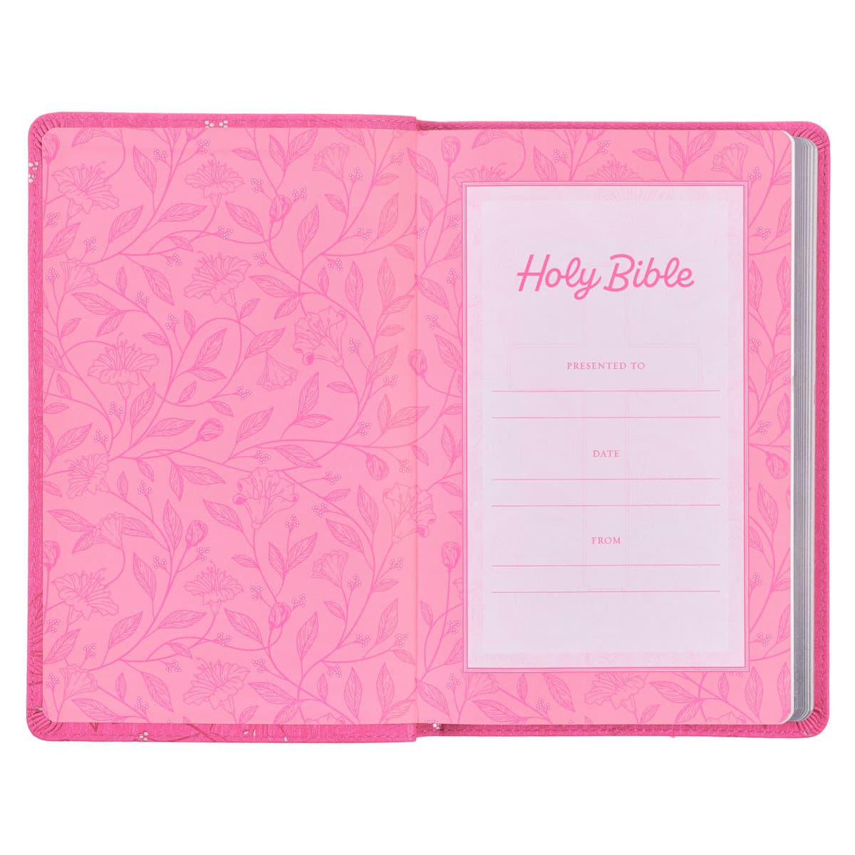 Pearlized Cherry Pink Faux Leather King James Version Gift Edition Bible, picture 4