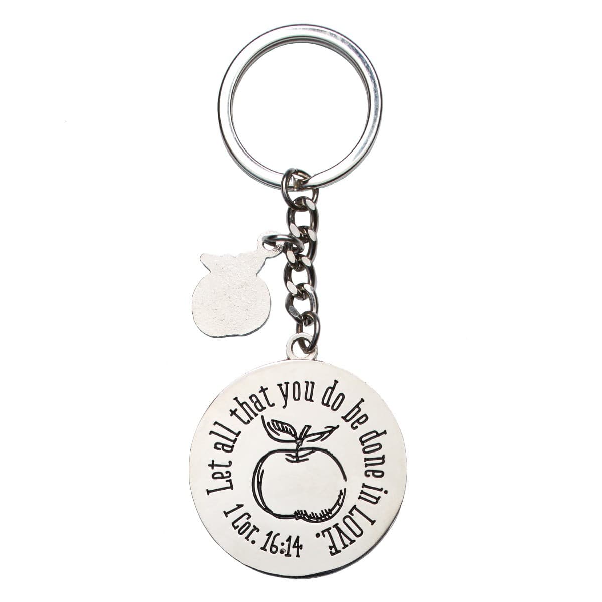 Blue Blessings for a #1 Teacher - 1 Corinthians Key Ring in Tin, picture 2