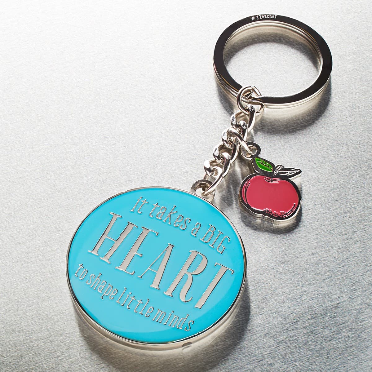 Blue Blessings for a #1 Teacher - 1 Corinthians Key Ring in Tin, picture 3