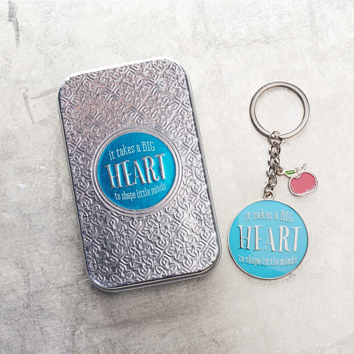 Blue Blessings for a #1 Teacher - 1 Corinthians Key Ring in Tin, picture 4