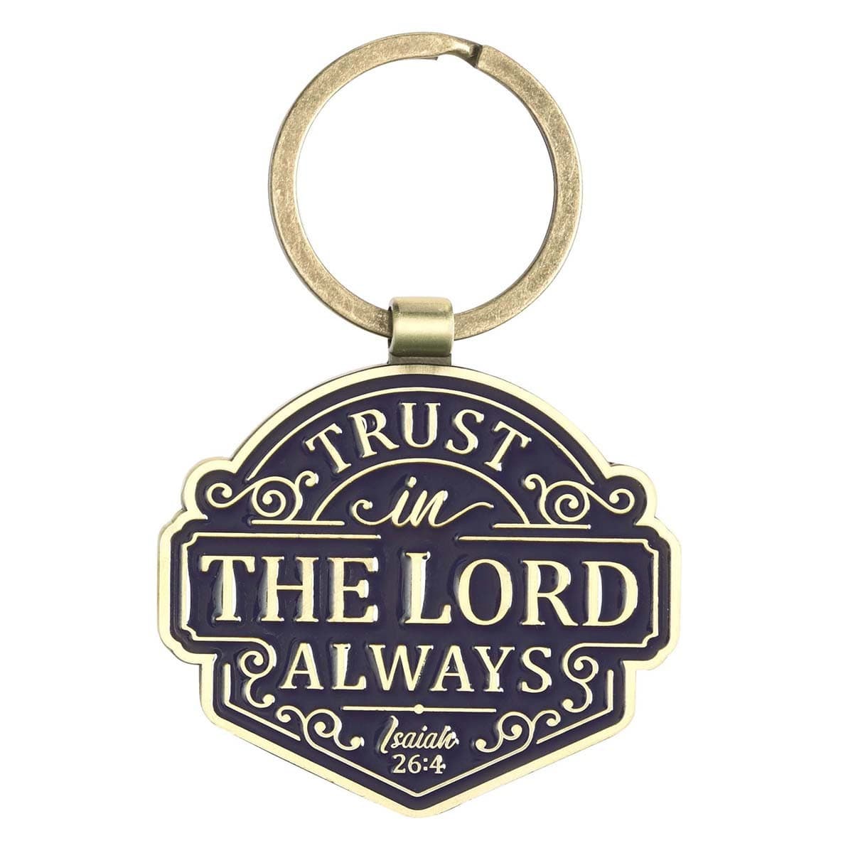 Trust in the LORD Always - Isaiah 26:4 Key Ring in Gift Tin