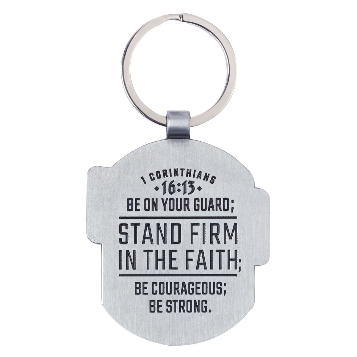 Stand Firm - 1 Corinthians 16:13 Black Epoxy-filled Metal Keychain, picture 2