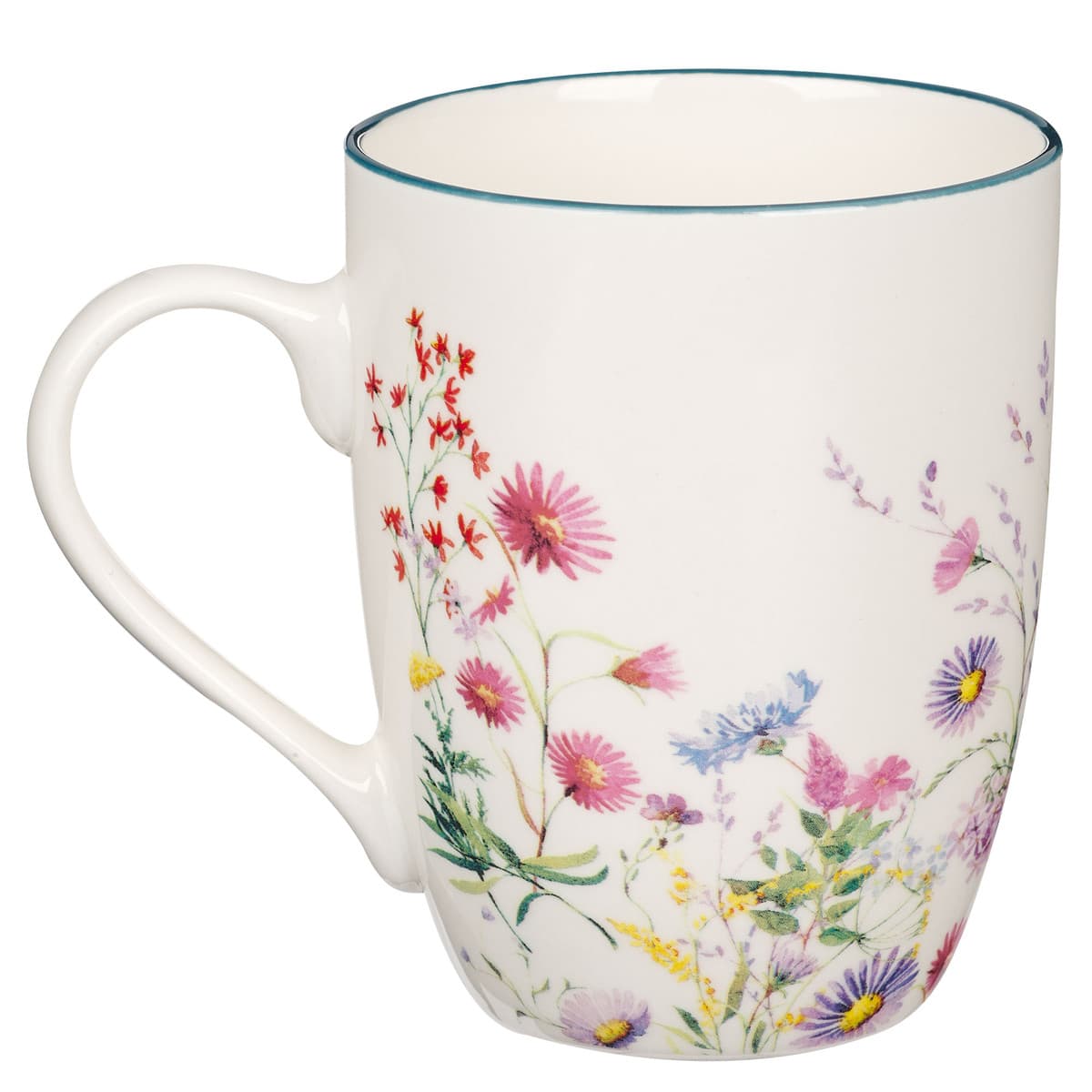 Strength and Shield - Psalm 28:7 Floral Meadow Ceramic Coffee Mug, picture 2
