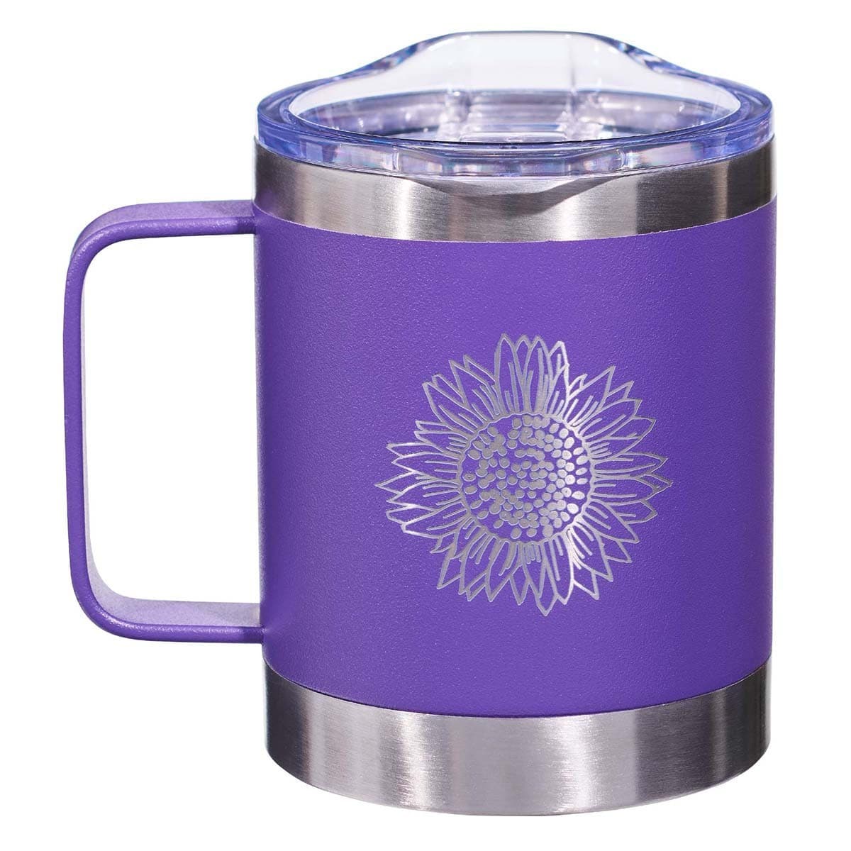 Strength & Dignity - Proverbs 31:25 Purple Camp-style Stainless Steel Mug, picture 2