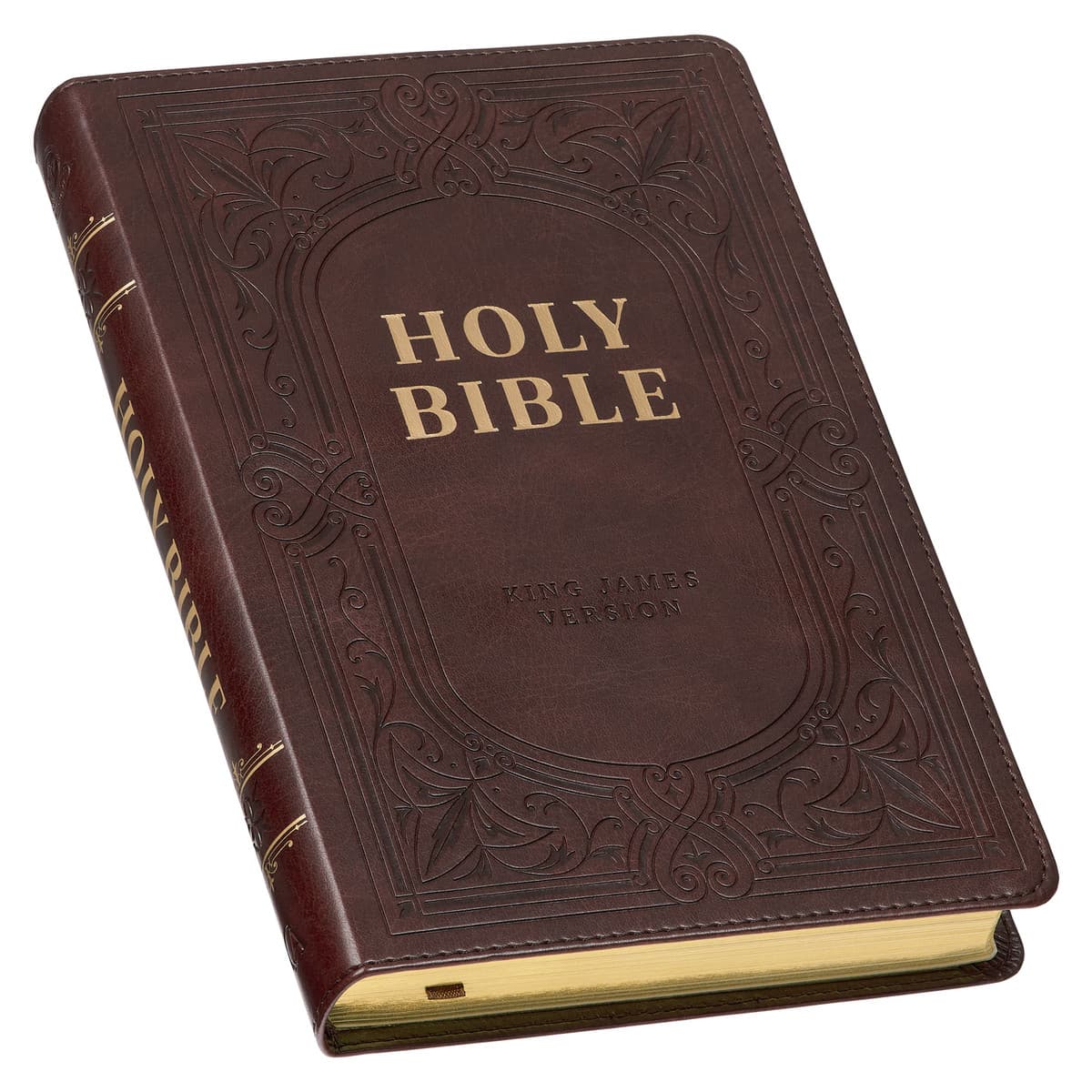 Dark Brown Faux Leather King James Version Deluxe Gift Bible with Thumb Index, picture 3