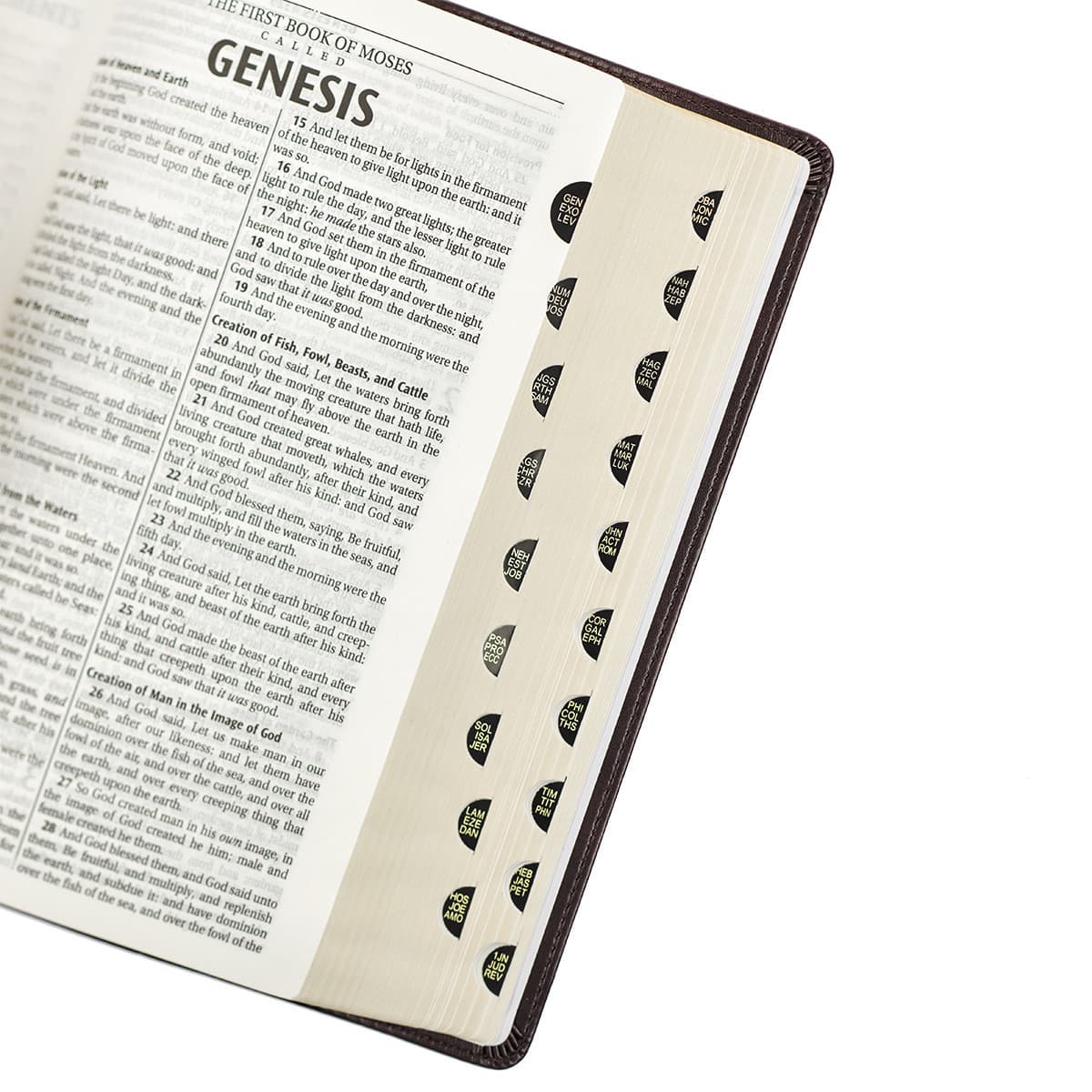 Dark Brown Faux Leather King James Version Deluxe Gift Bible with Thumb Index, picture 5