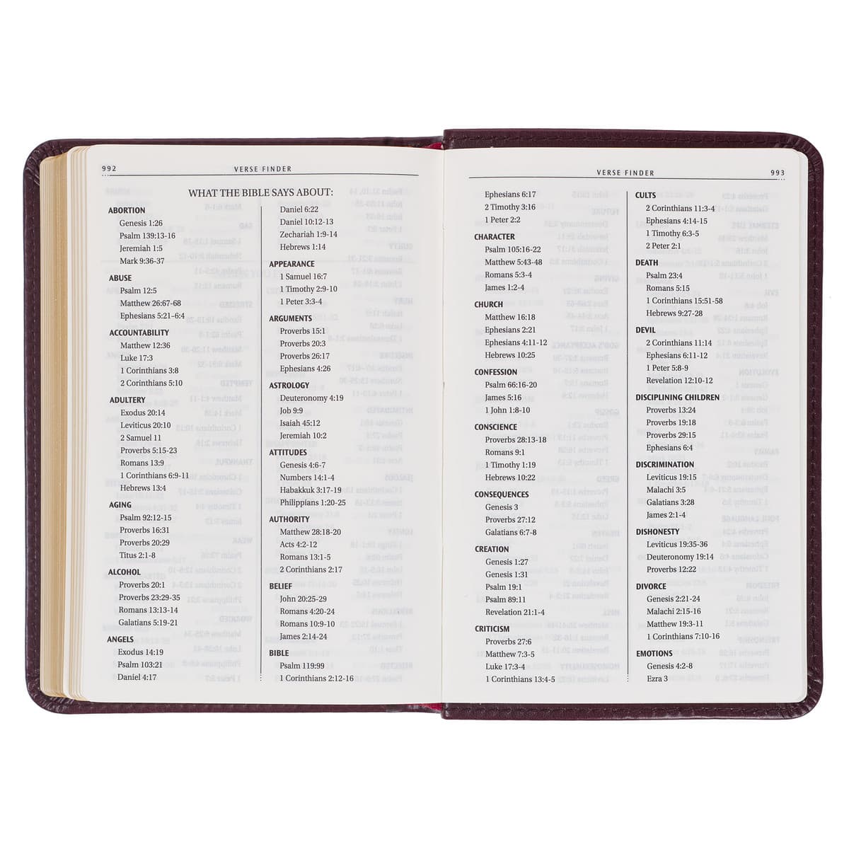 Burgundy Faux Leather King James Version Pocket Bible, picture 6