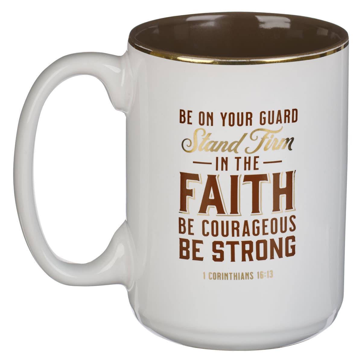 Stand Firm - 1 Corinthians 16:13 White Ceramic Coffee Mug, picture 2