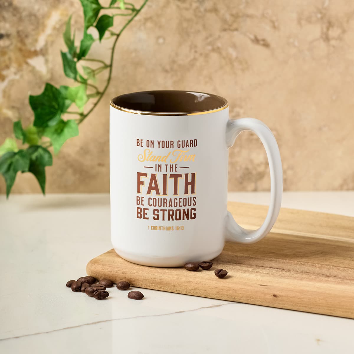 Stand Firm - 1 Corinthians 16:13 White Ceramic Coffee Mug, picture 4