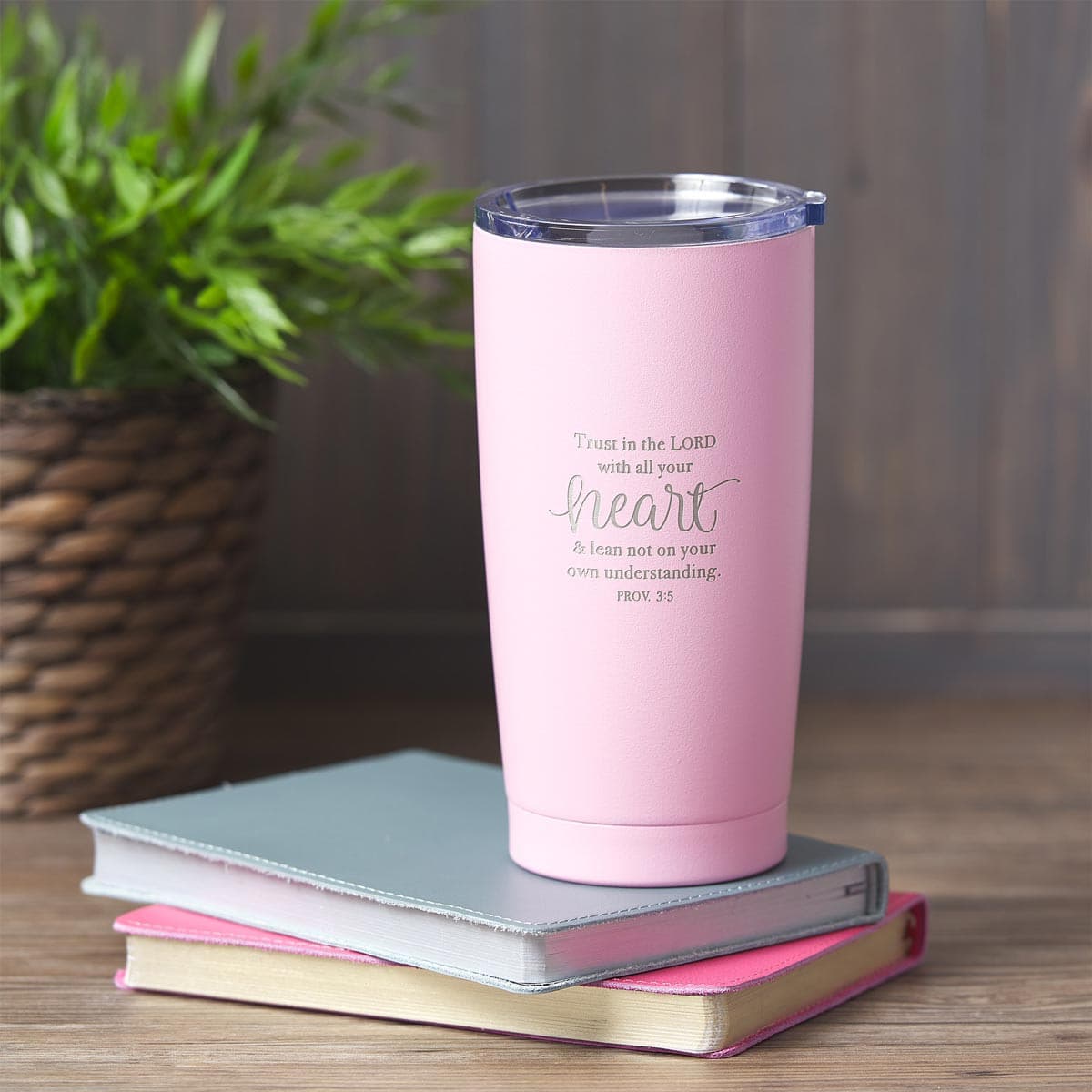 Trust in the Lord - Proverbs 3:5 Pink Travel Mug, picture 5