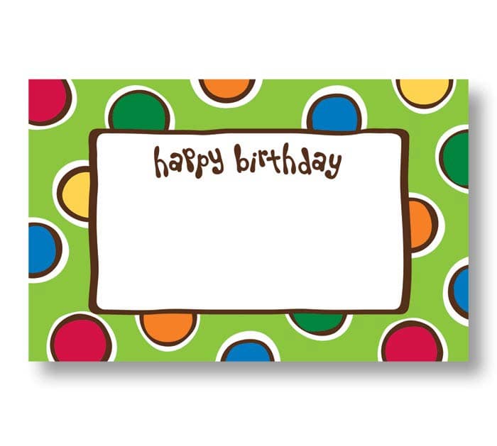 HAPPY BIRTHDAY DOTS GIFT TAG
