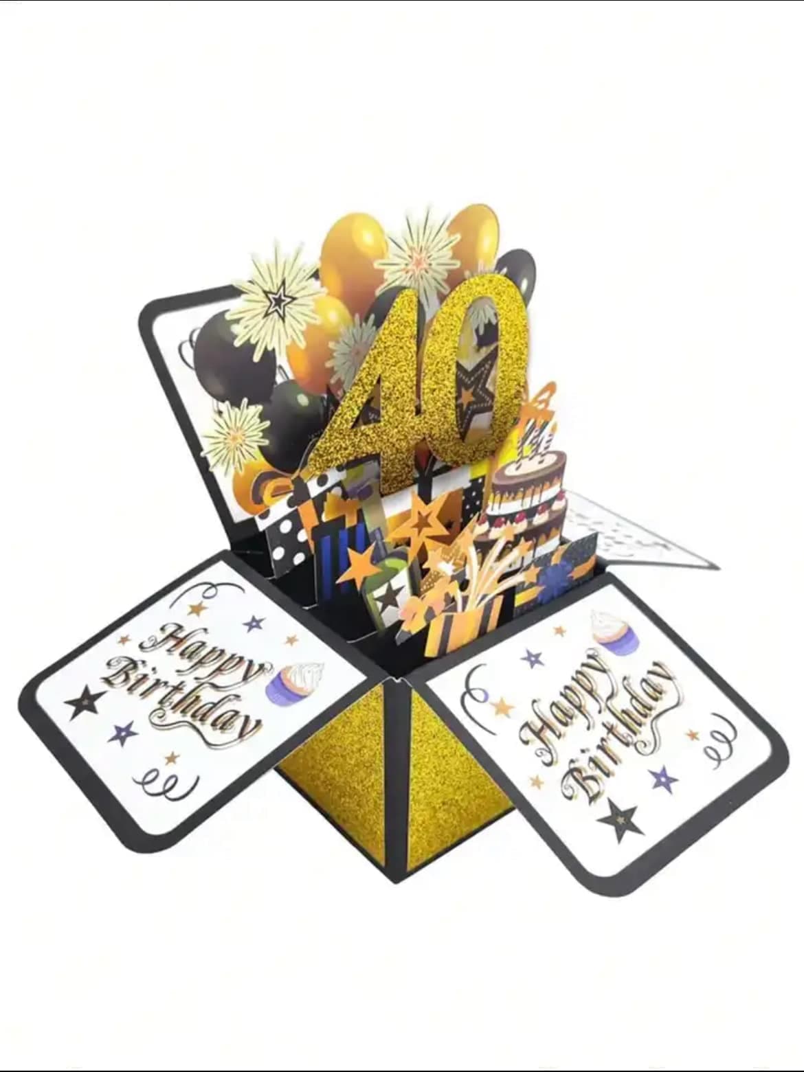 3-D Pop-up 40TH Birthday Greeting Card