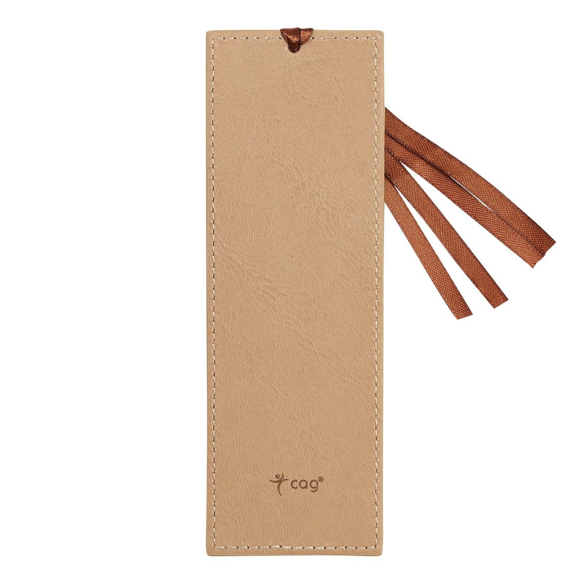 Footprints Tan Faux Leather Bookmark, picture 2
