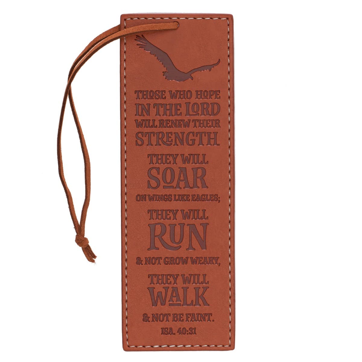Hope in the Lord - Isaiah 40:31 Brown Faux Leather Bookmark