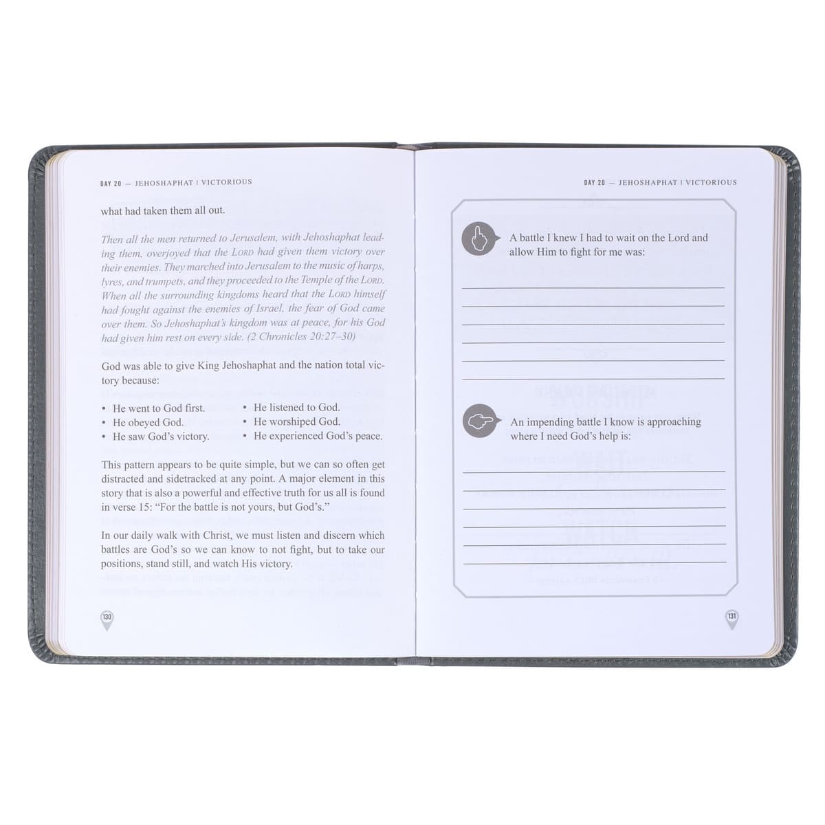 Legacy of Leaders Gray Faux Leather Devotional, picture 6