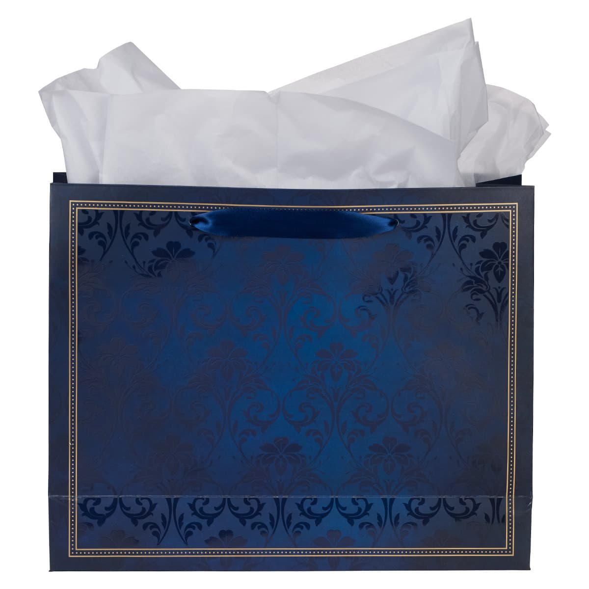 I Know The Plans - Jeremiah 29:11 Blue Floral Trellis Large Landscape Gift Bag with Card, picture 2