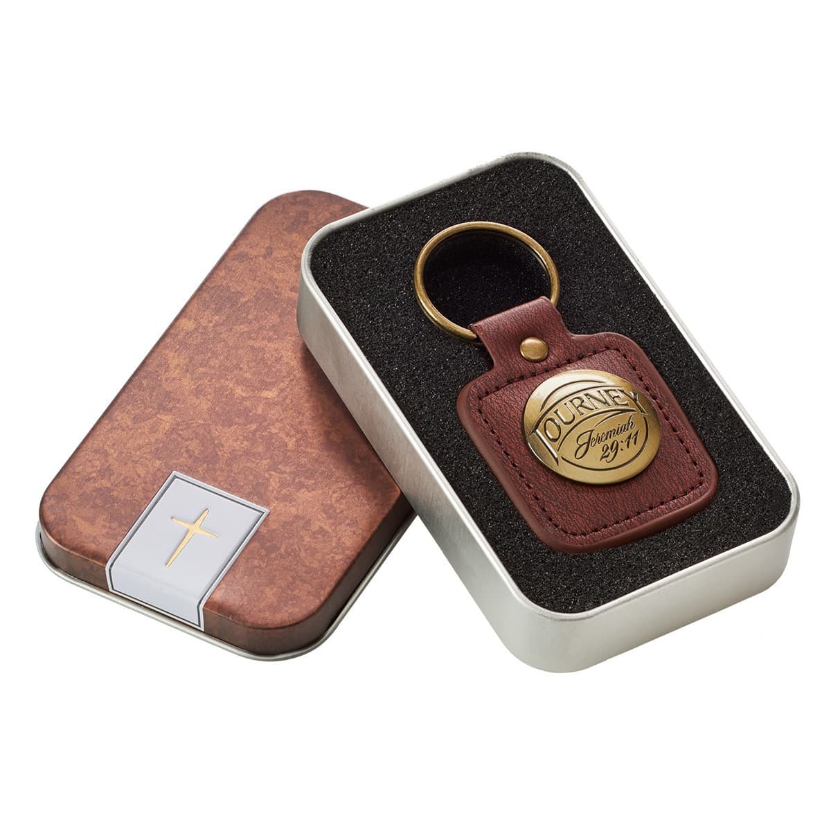 Journey - Jeremiah 29:11 Brown Faux Leather Key Ring, picture 3