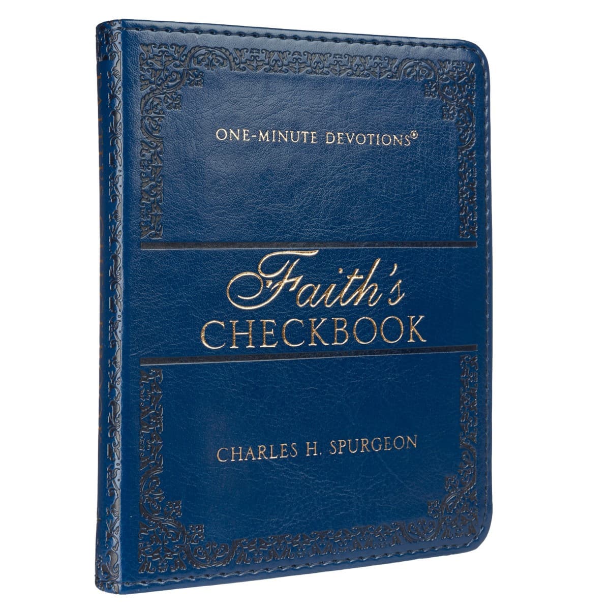 Faith's Checkbook Navy Blue Faux Leather One-Minute Devotions, picture 3