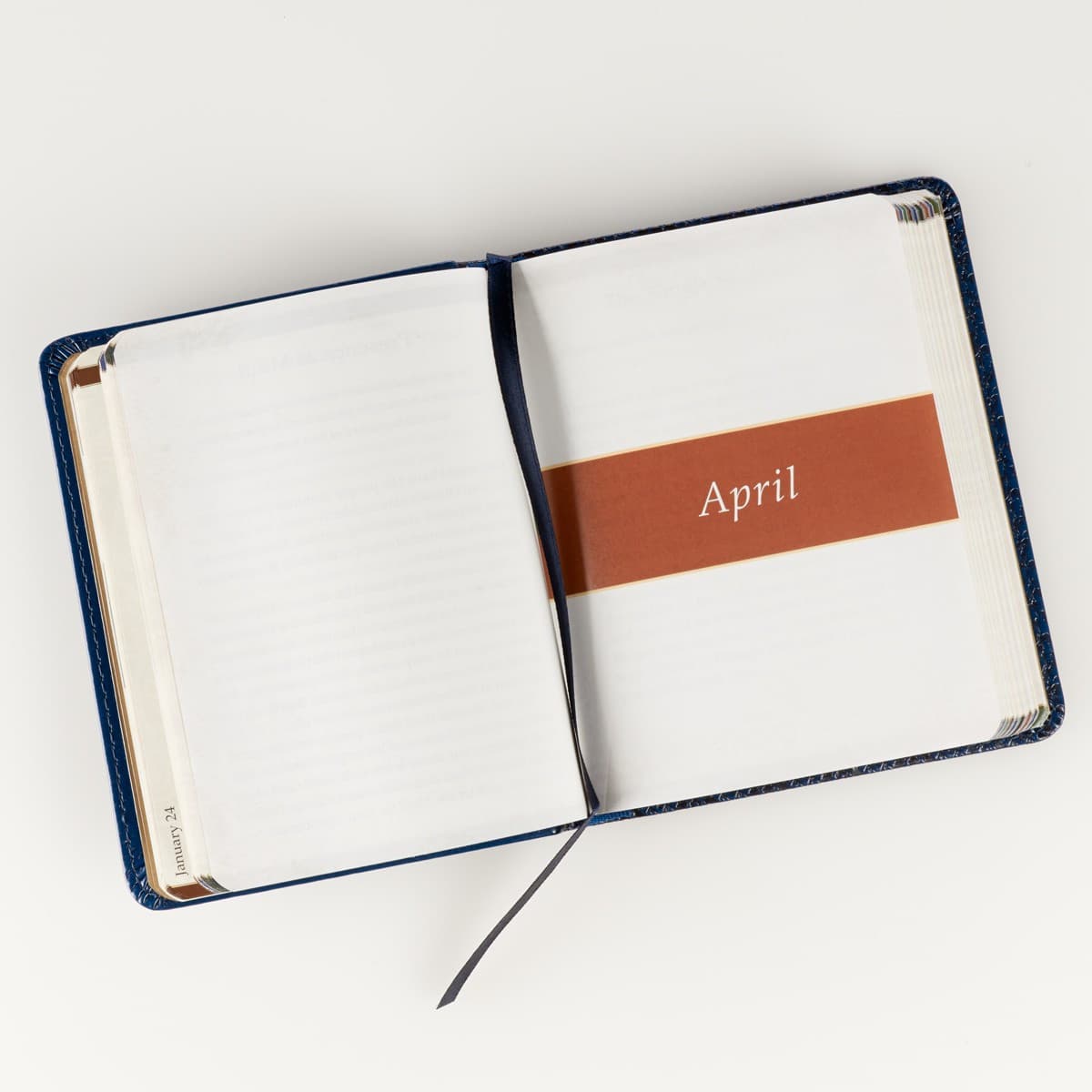 Faith's Checkbook Navy Blue Faux Leather One-Minute Devotions, picture 4