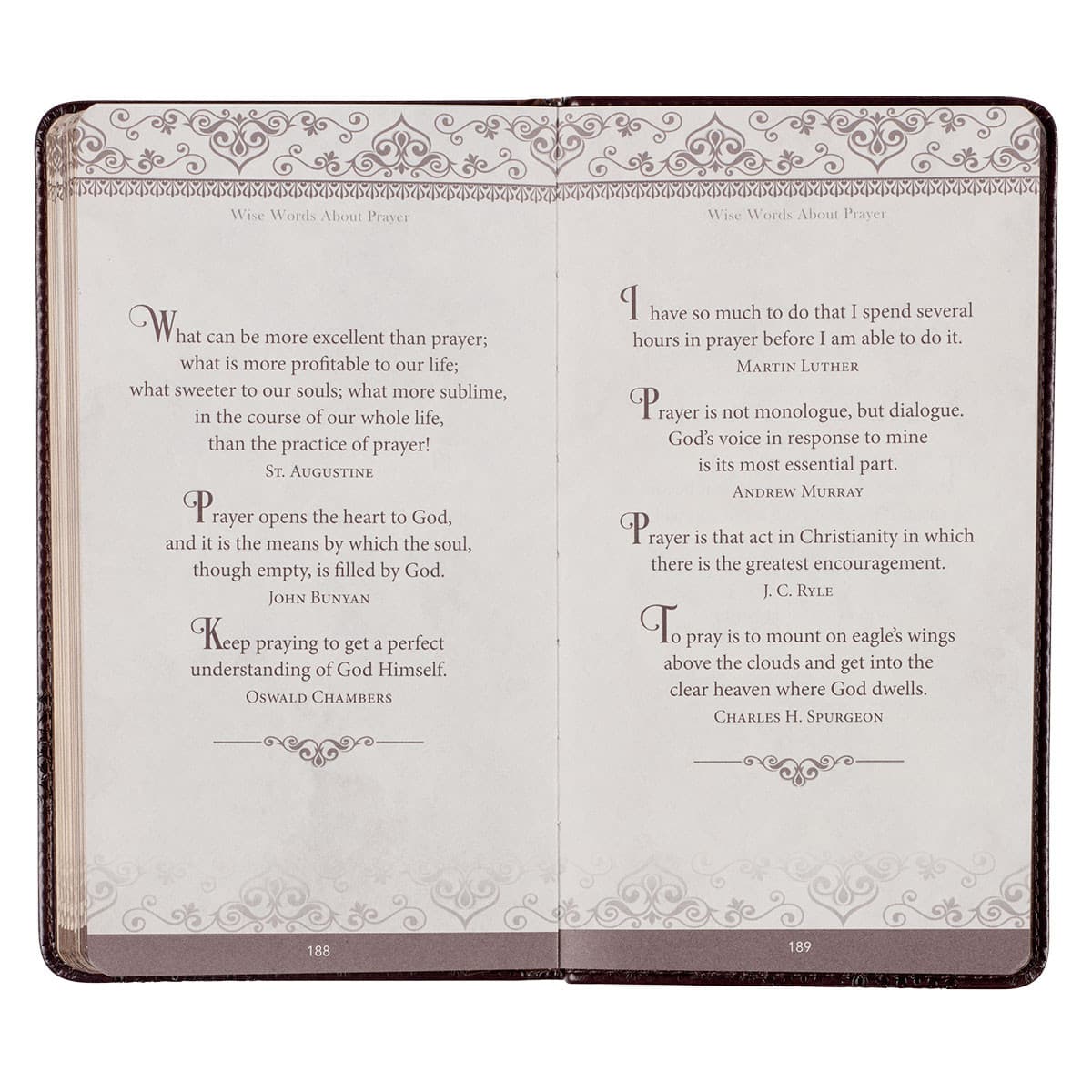Prayers from the King James Version Brown Faux Leather Gift Book, picture 7