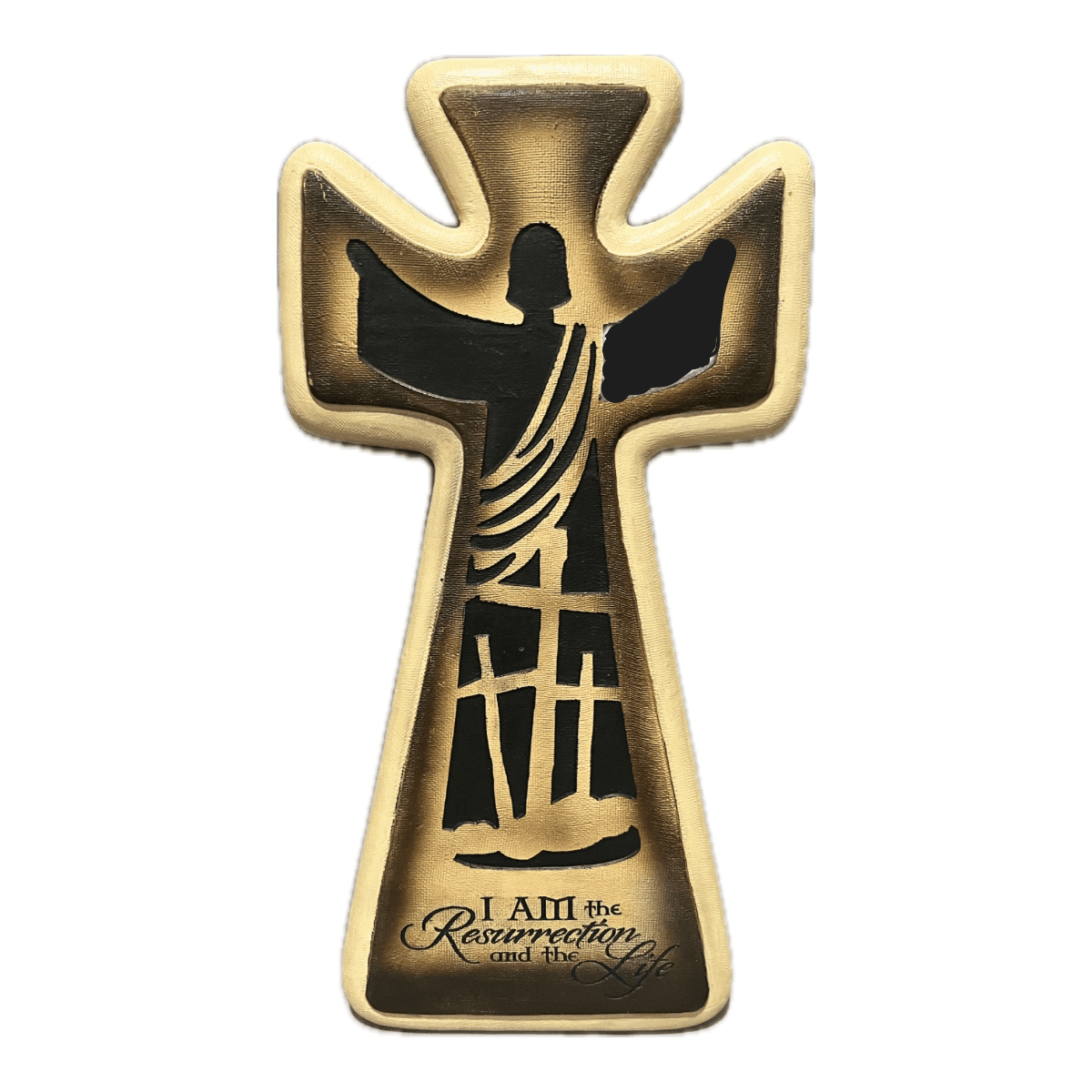 I Am The Resurrection Resin 8"H Wall Cross