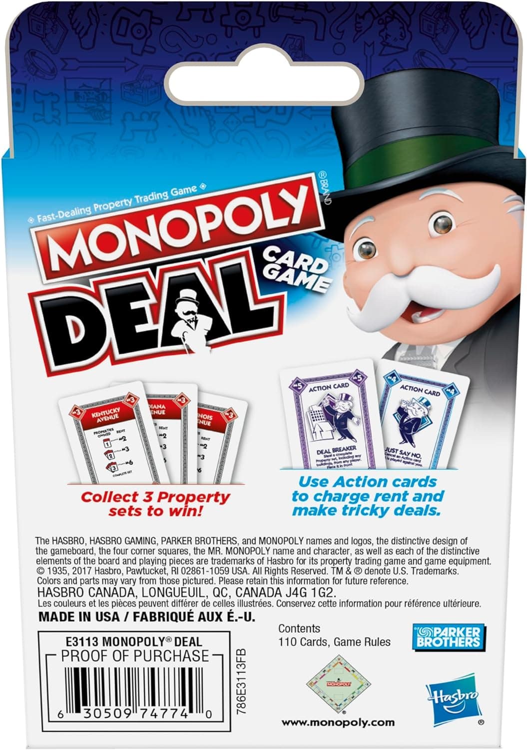 Hasbro Gaming Monopoly Deal Card Game, Quick-Playing Card Game for 2-5 Players, picture 6