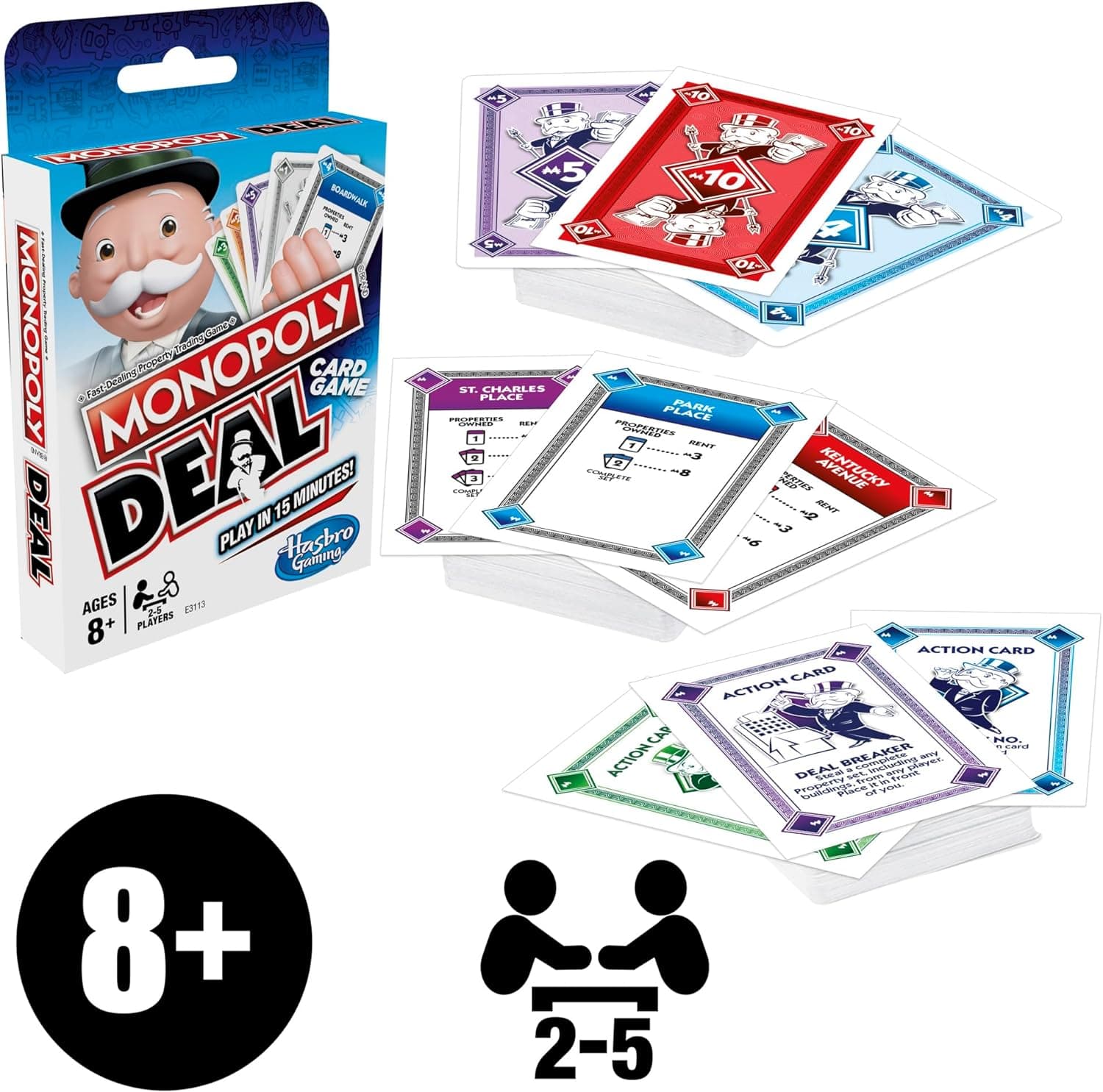 Hasbro Gaming Monopoly Deal Card Game, Quick-Playing Card Game for 2-5 Players, picture 3