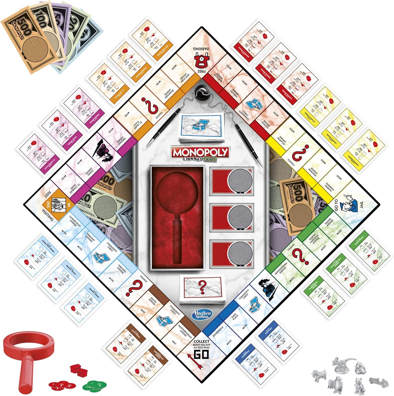 Monopoly Crooked Cash Board Game, includes Mr Decoder to Find Fakes, picture 5