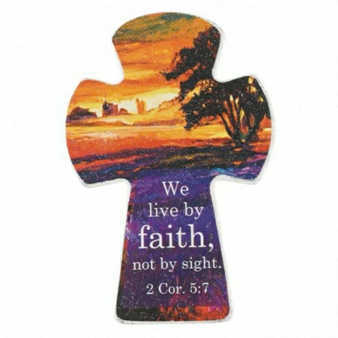 We Live By Faith Cross Magnet
