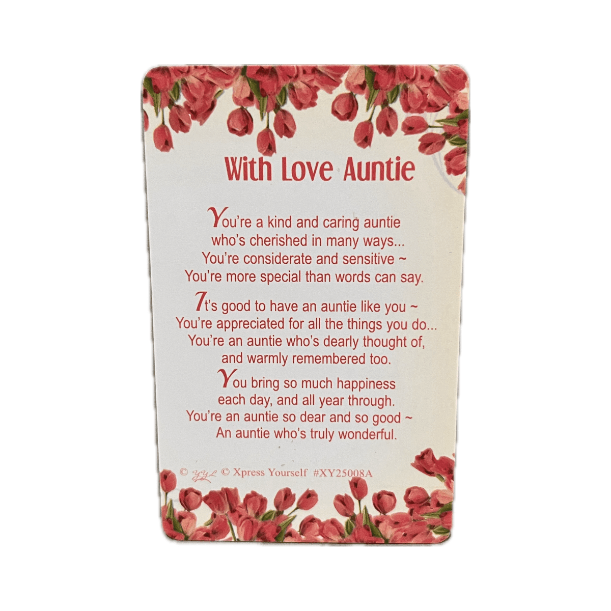 'With Love Auntie' Keepsake Wallet Card