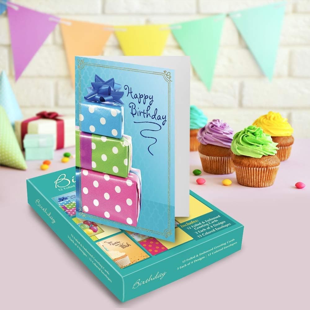 Birthday Assortment Boxed Cards, 12 Foiled Cards, 13 Envelopes, picture 5