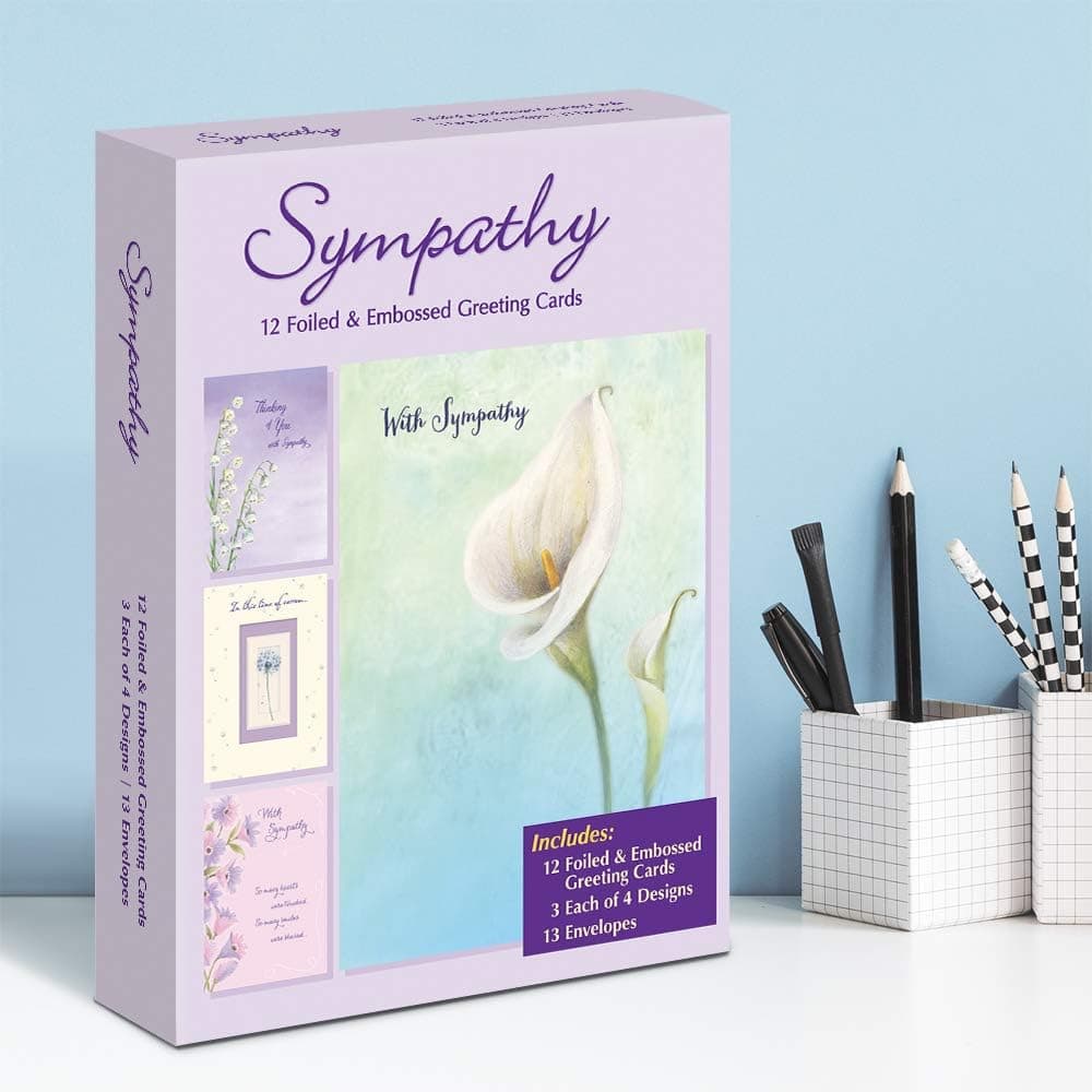 Assorted Sympathy Cards, Assortment of Floral Designs (12 Foiled and Embossed Greeting Cards), picture 3