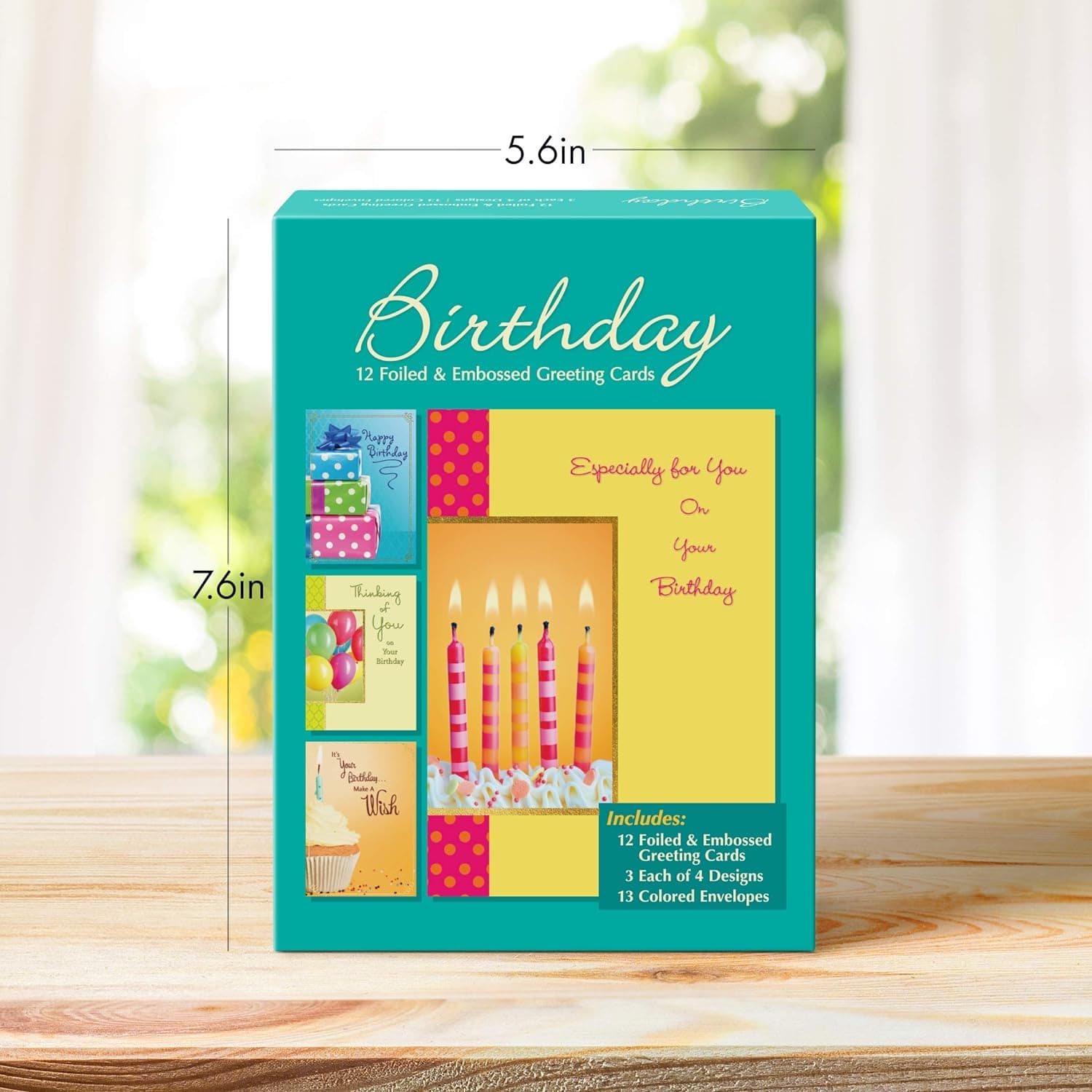 Birthday Assortment Boxed Cards, 12 Foiled Cards, 13 Envelopes, picture 3