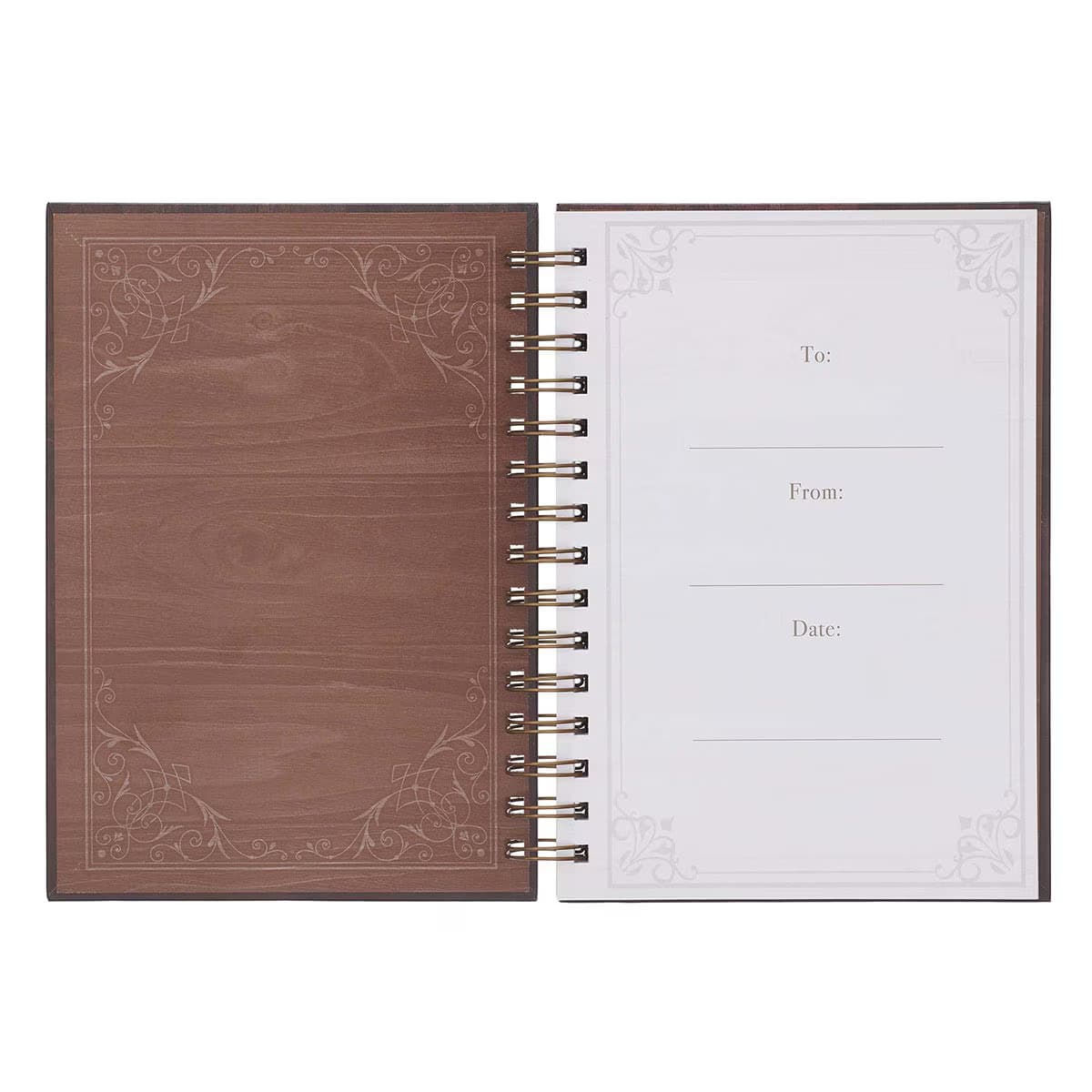 Man Of God - 1 Timothy 6:11 Large Wirebound Journal in Brown, picture 3