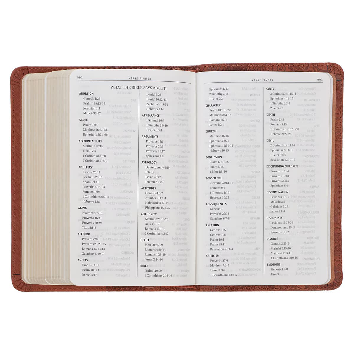 Toffee Brown Faux Leather King James Version Pocket Bible, picture 7