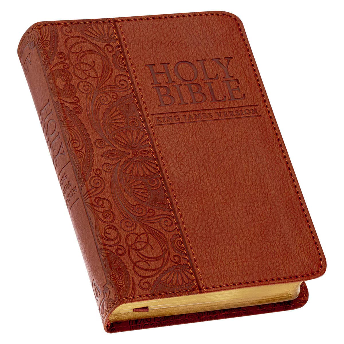 Toffee Brown Faux Leather King James Version Pocket Bible, picture 3
