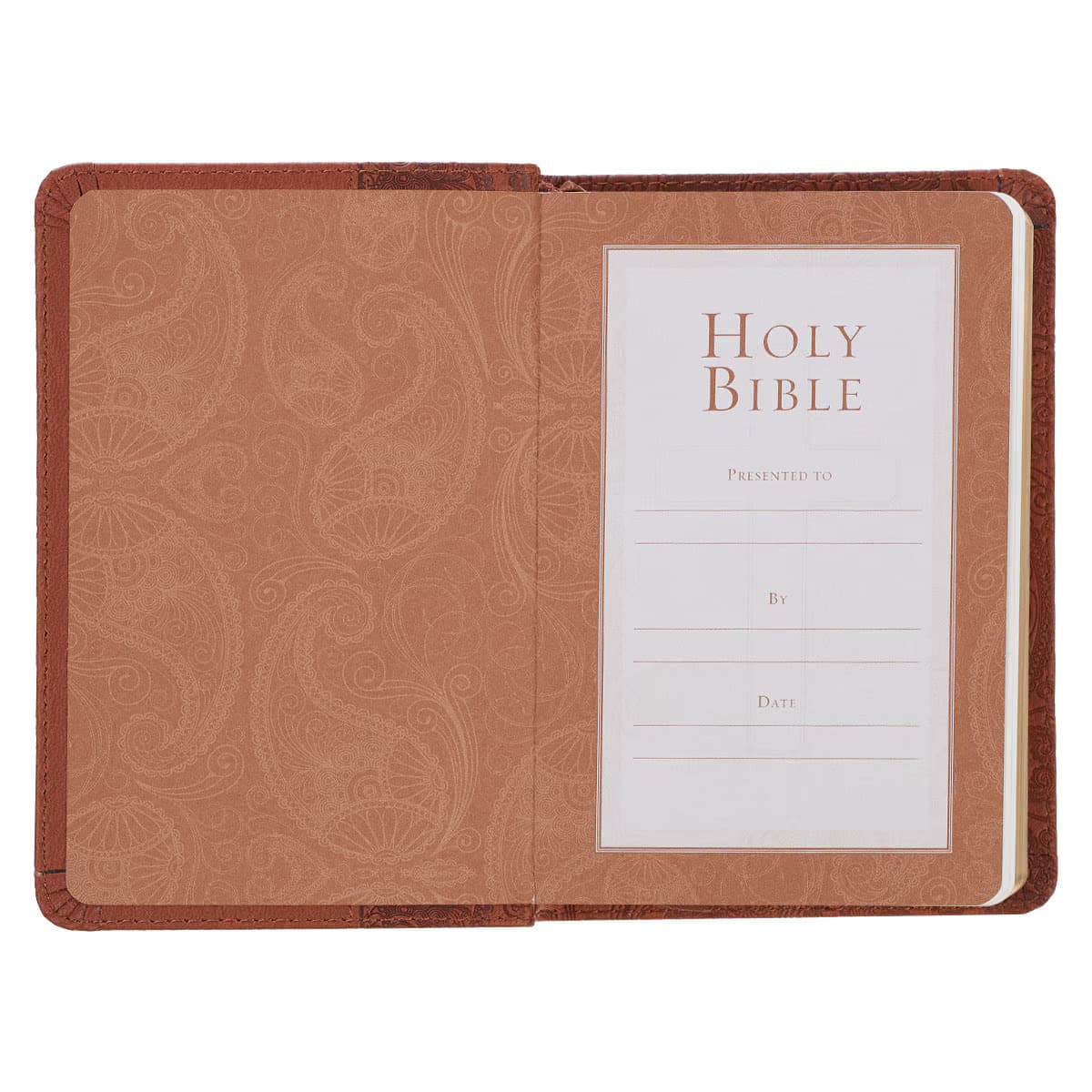 Toffee Brown Faux Leather King James Version Pocket Bible, picture 4