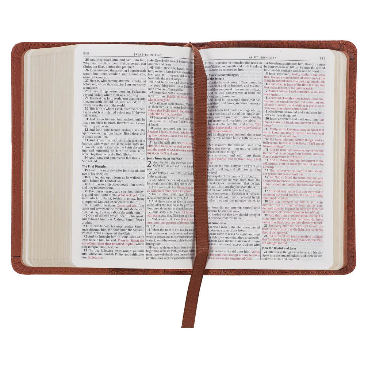 Toffee Brown Faux Leather King James Version Pocket Bible, picture 6